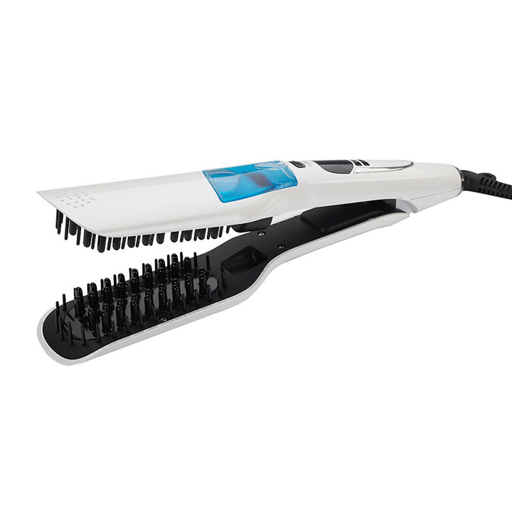 Titanium Steam Hair Straightener & Curler – Dual Voltage Hot Comb
