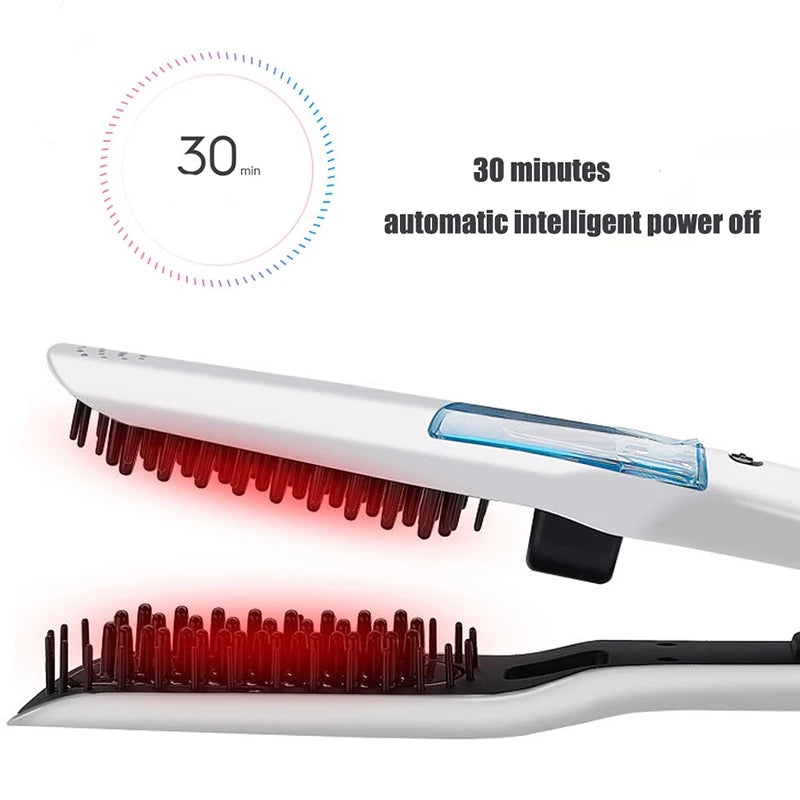 Titanium Steam Hair Straightener & Curler – Dual Voltage Hot Comb