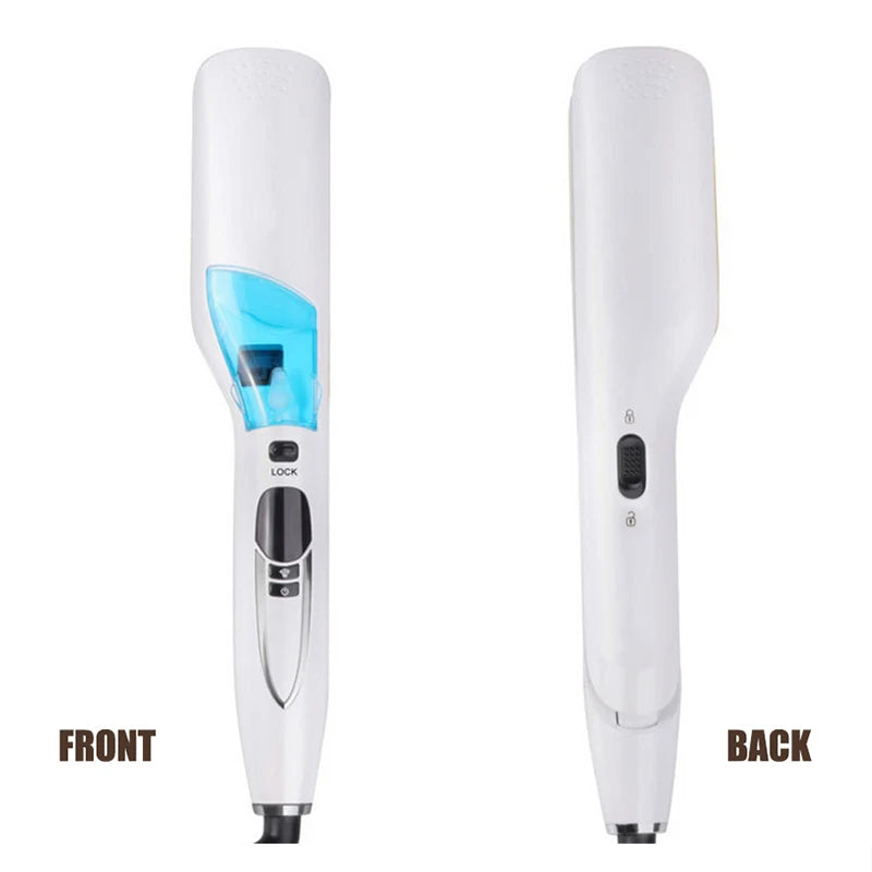 Titanium Steam Hair Straightener & Curler – Dual Voltage Hot Comb
