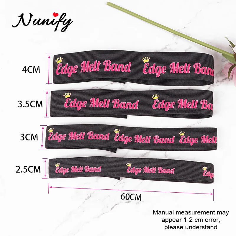 Nunify Edges Scarf To Lay Edges Black 2.5Cm 3Cm 4Cm Width Thicker Wig Band For Deges Hair Melt Band To Lay Lace Edge Slayer