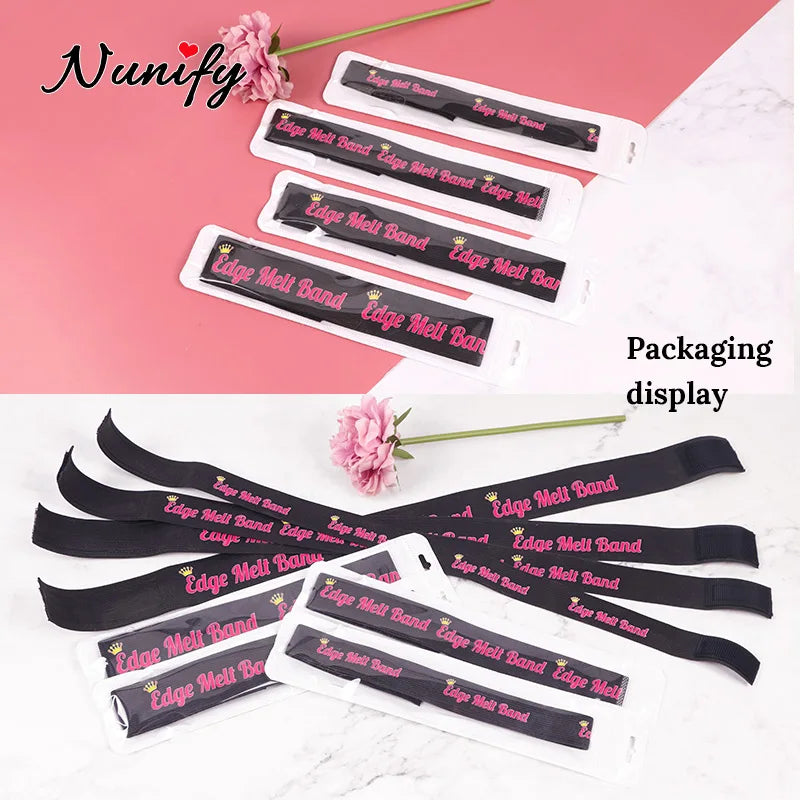 Nunify Edges Scarf To Lay Edges Black 2.5Cm 3Cm 4Cm Width Thicker Wig Band For Deges Hair Melt Band To Lay Lace Edge Slayer