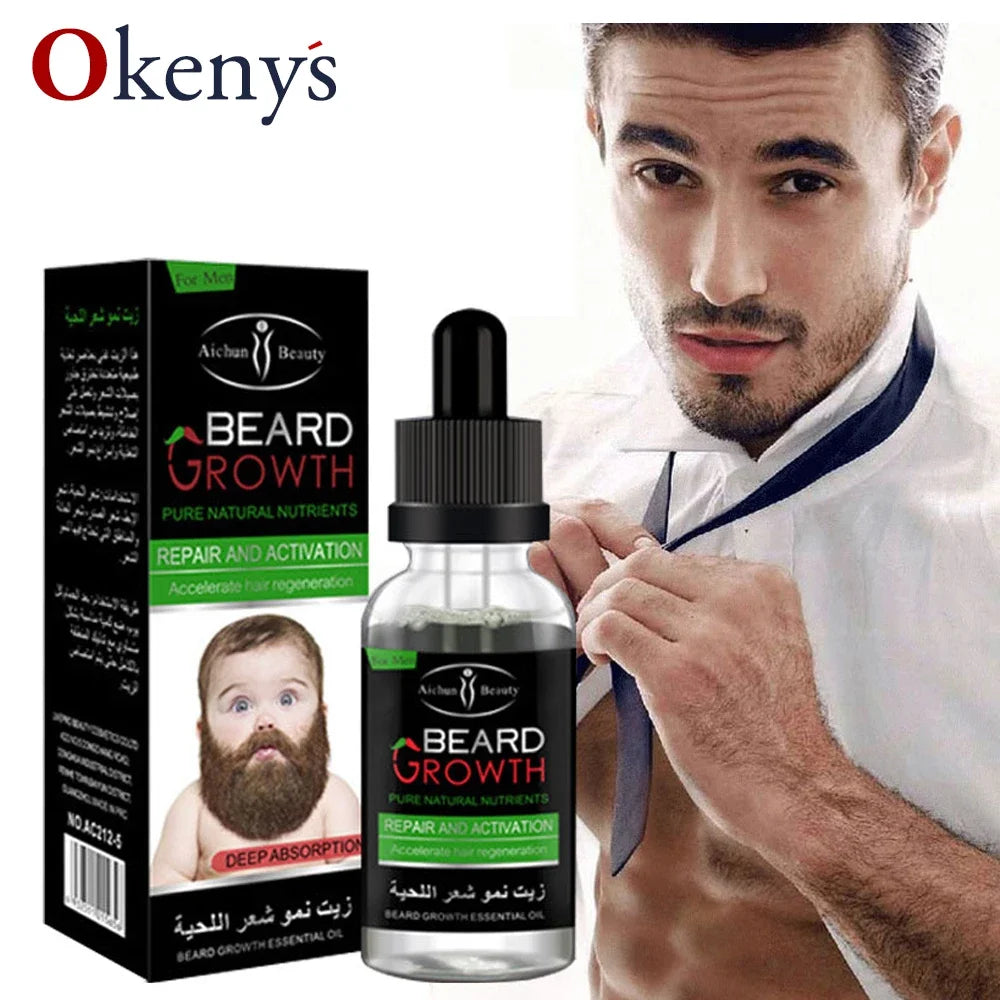 Natural Organic Beard Oil Balsam Wax Hair Loss Conditioner For Fast Beard Growth 40ml Essence Hair Tonic Gentlemen Beard Care