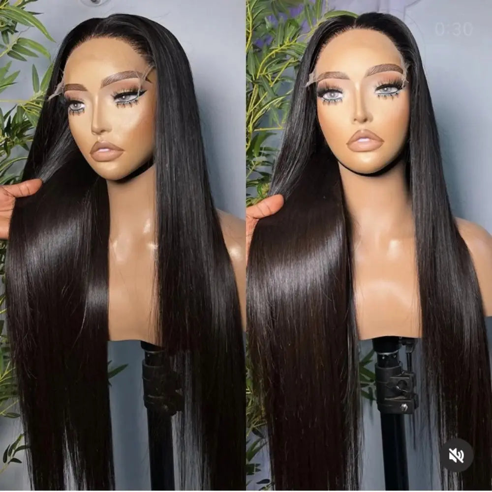 30 36 Inch Straight 13x4 Transparent Lace Front Human Hair Wigs Brazilian Remy 180 Density HD Lace Frontal Wig For Women