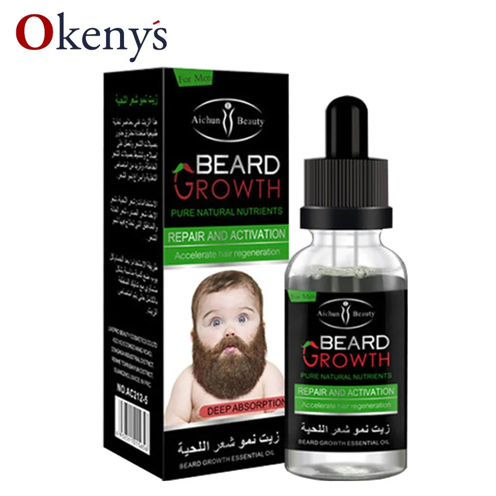 Natural Organic Beard Oil Balsam Wax Hair Loss Conditioner For Fast Beard Growth 40ml Essence Hair Tonic Gentlemen Beard Care