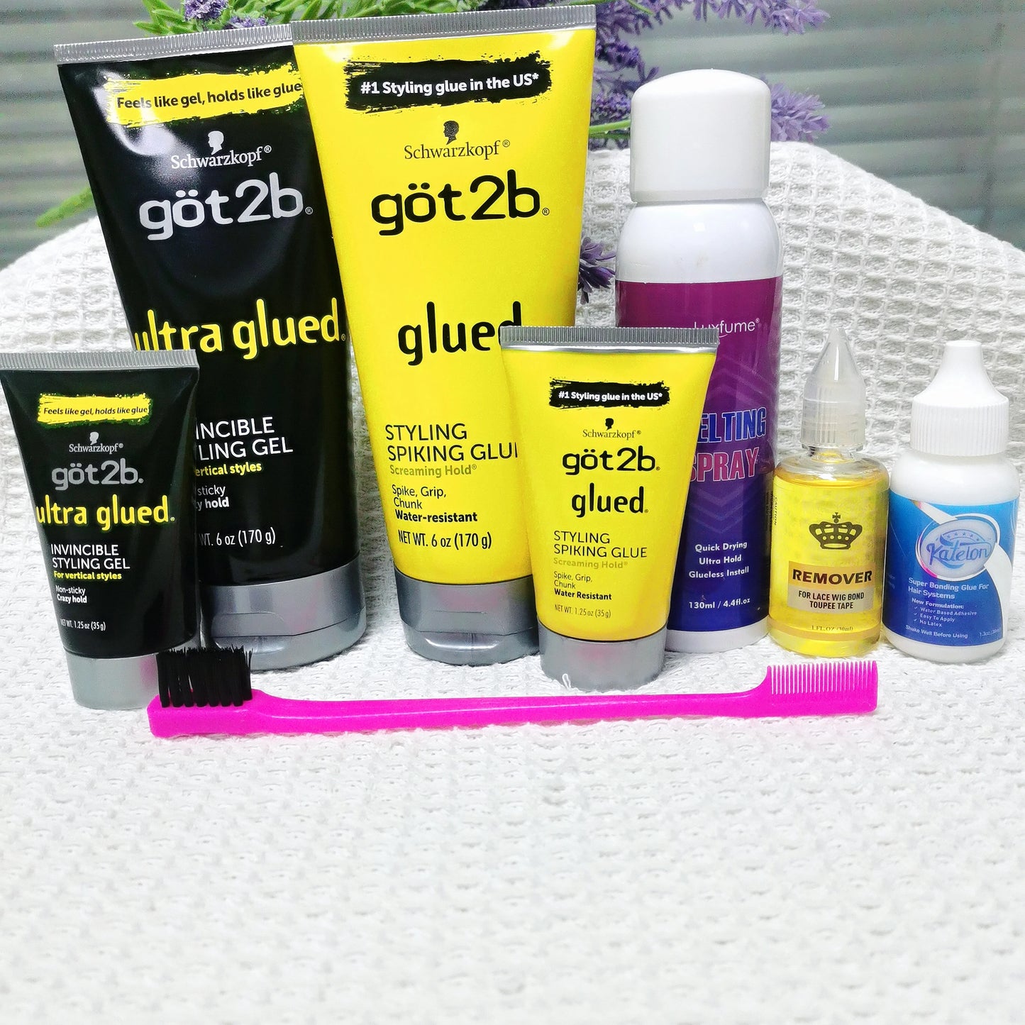 Glued got2b glued spray got2be freeze spray for wig adhesives dege control gel freeshipping 170gGot 2b glued 35g Hair Gel got2b