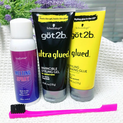 Got2b Glued Spray & Gel Set – Wig Adhesive & Edge Control for Long-Lasting Hold