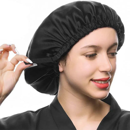 Mulberry Silk Bonnet – Double Layer Sleeping Cap, Elastic Hair Wrap for Women, A34324M