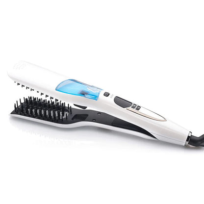 Titanium Steam Hair Straightener & Curler – Dual Voltage Hot Comb