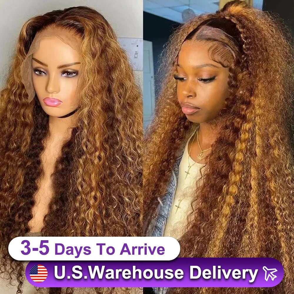 HD Lace Frontal Ombre Blonde Deep Wave Wig – 250% Density Human Hair 30–36 Inch