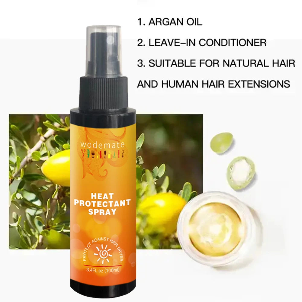 100ML Heat Protectant Spray for Hair Professional Grade Thermal Protector Anti-frizz Thermal Protection Spray Repairs Damage