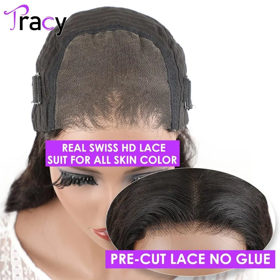 Wear and Go Glueless Wigs Pre Cut Lace Ready To Wear HD Lace Frontal Wig Human Hair Straight 4x4 Lace Closure Wig No Glue