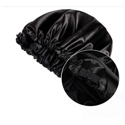 Mulberry Silk Bonnet – Double Layer Sleeping Cap, Elastic Hair Wrap for Women, A34324M