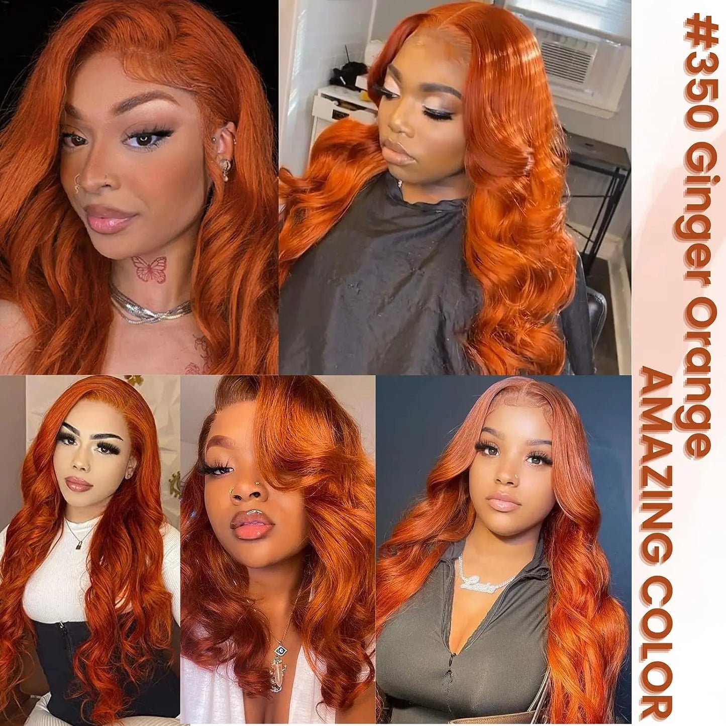 Orange Ginger Bundles Brazilian Human Hair Body Wave Bundles Weave Unprocessed Virgin Soft Hair Extensions Copper Orange Color