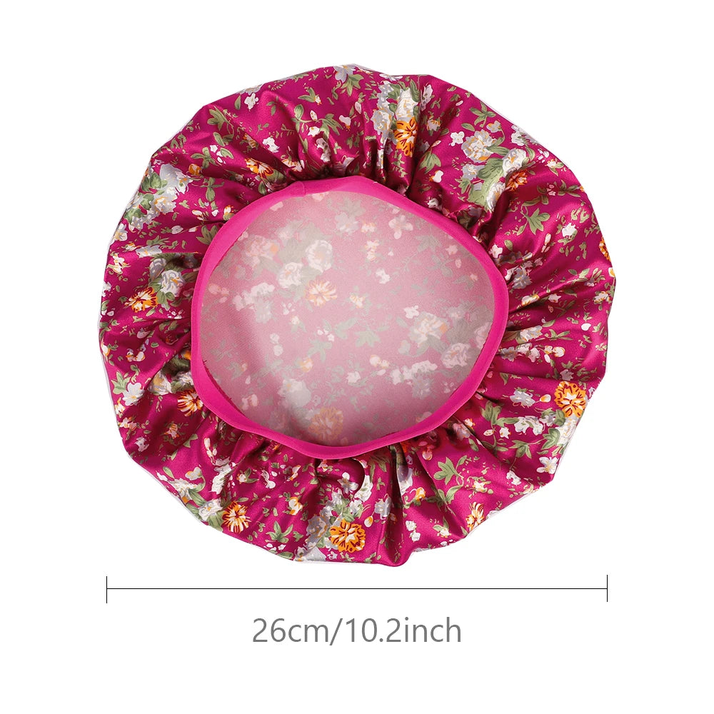 Kids Satin Bonnet Butterfly Print Children's New Elastic Elastic Print Bonnet Cap, Fashion Comfortable Sleeping Cap Hair Cap