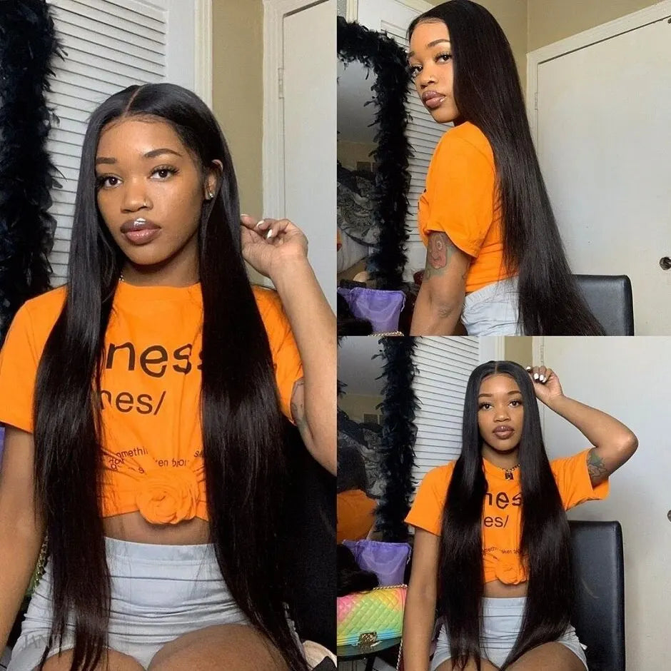 Wear & Go Glueless Straight Wig – Pre-Cut HD Lace Frontal, 4x4 Lace Closure Human Hair