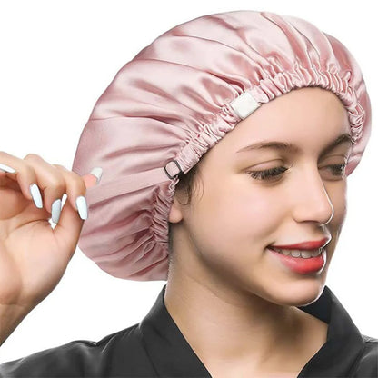 Mulberry Silk Bonnet – Double Layer Sleeping Cap, Elastic Hair Wrap for Women, A34324M
