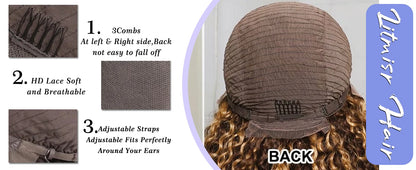 HD Lace Frontal Ombre Blonde Deep Wave Wig – 250% Density Human Hair 30–36 Inch