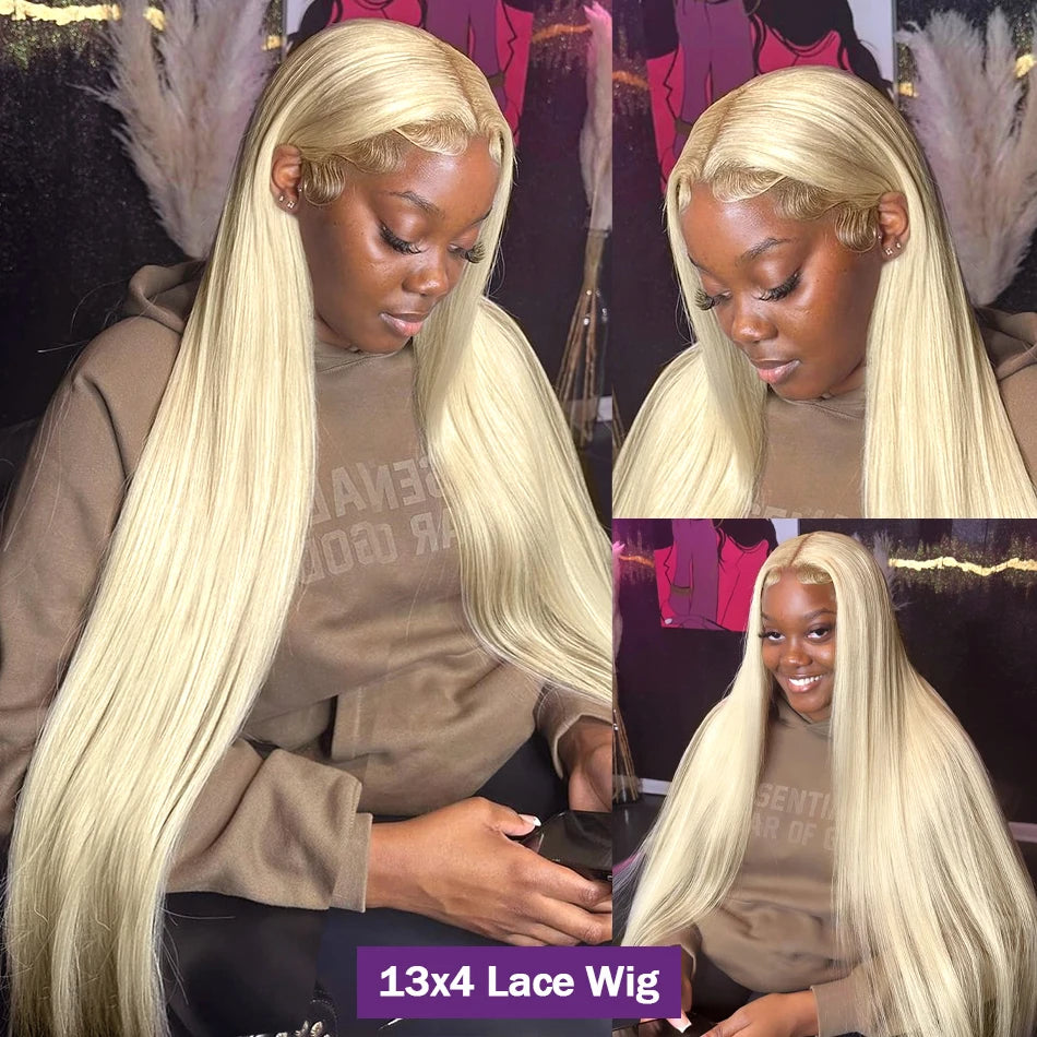 Wiggogo 613 HD Lace Front Wig – Bone Straight Blonde Human Hair
